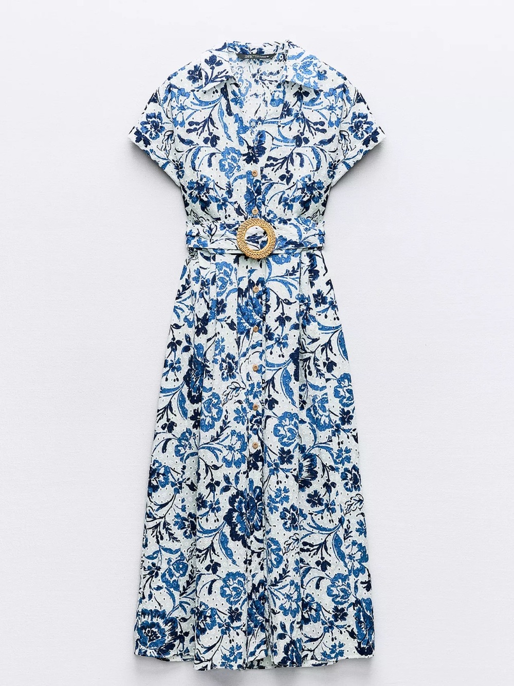 NWT Zara PRINTED DRESS WITH OPENWORK EMBROIDERY